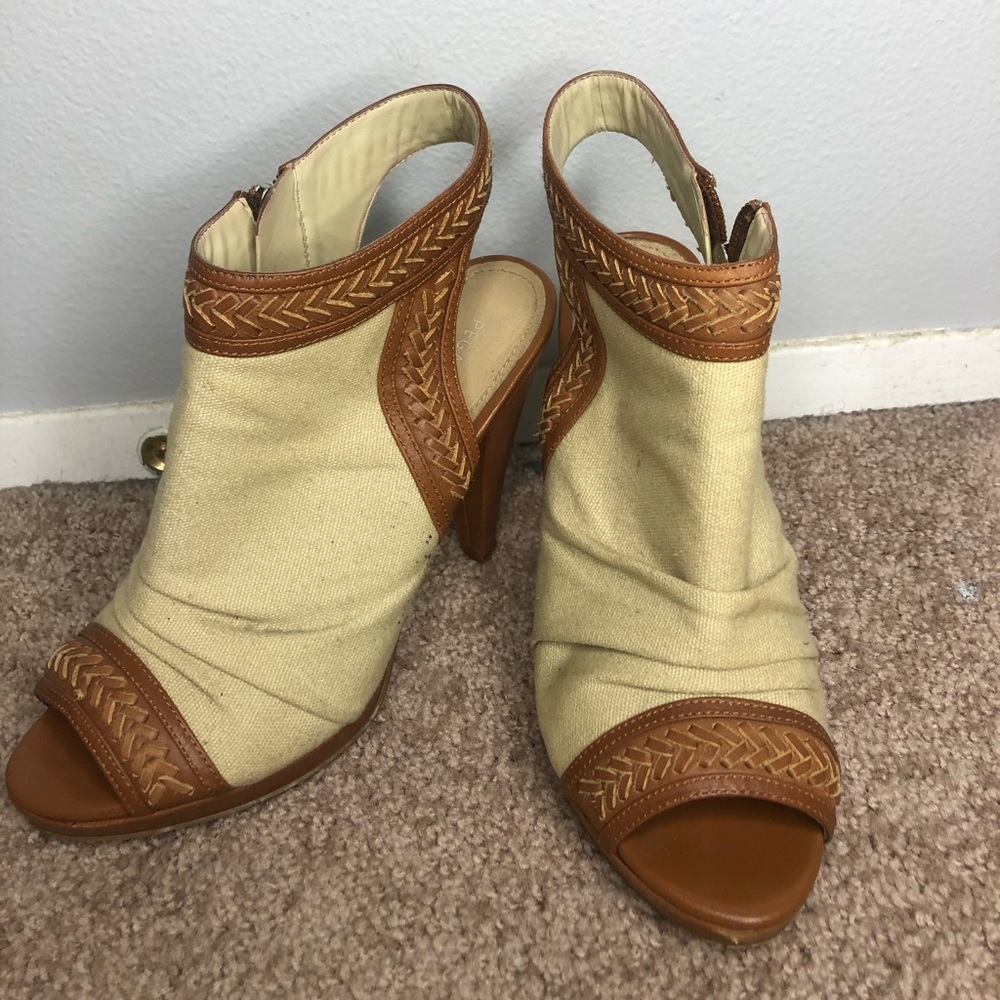 Woven material heels